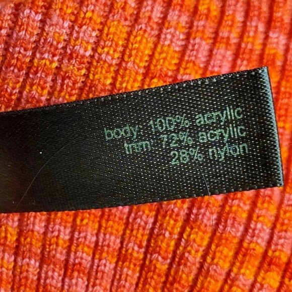 THE LIMITED Orange Marbled V-Neck Banded Bottom Top Blouse in Size M - Picture 4 of 6